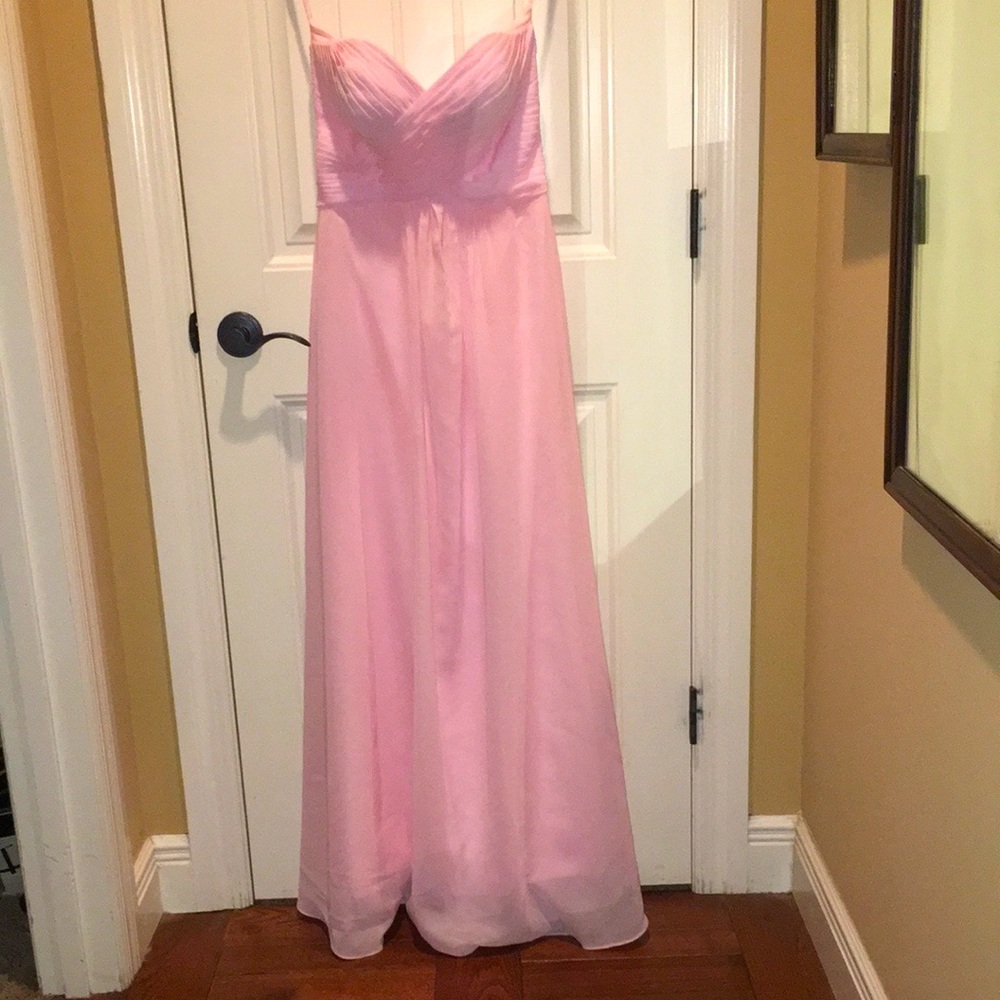 JJ’S House 0 Jr Long Pink CHIFFON Boned Bustier A-line Formal EUC 💎 - Picture 11 of 16